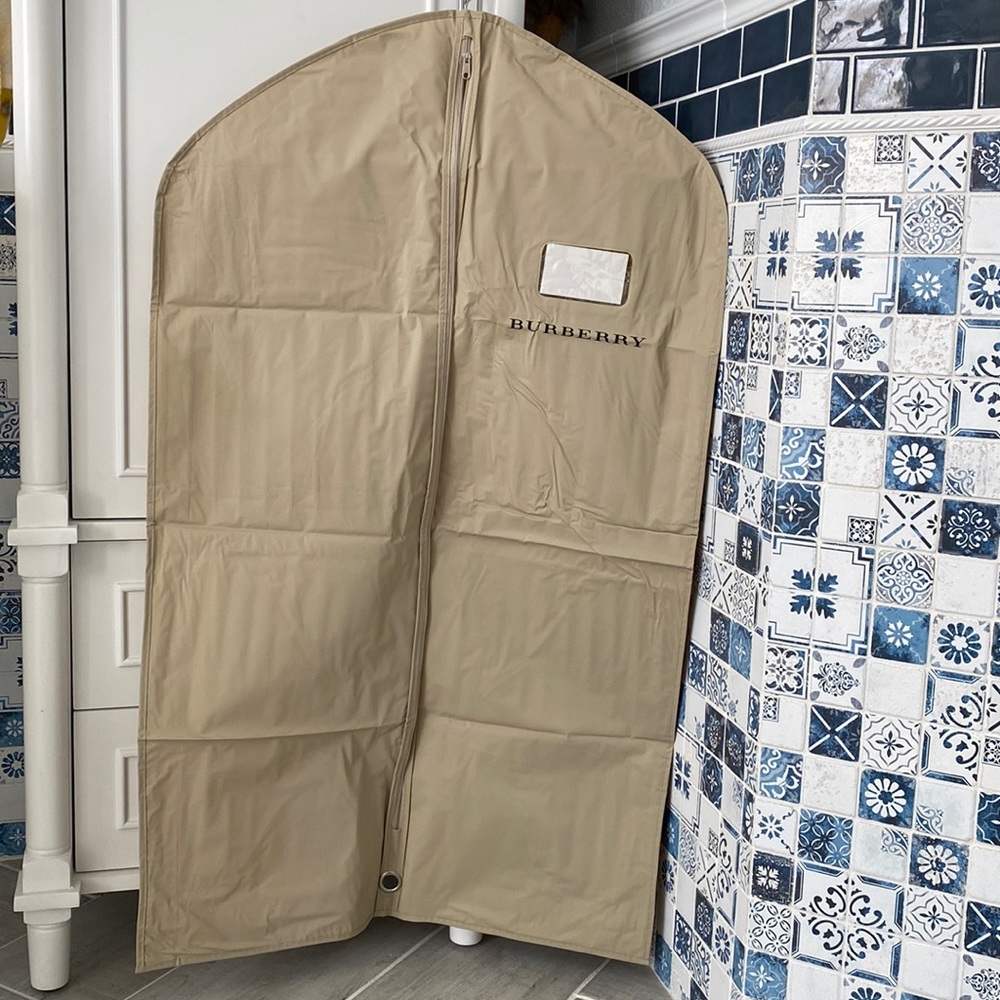 Authentic Burberry hanging garment bag.